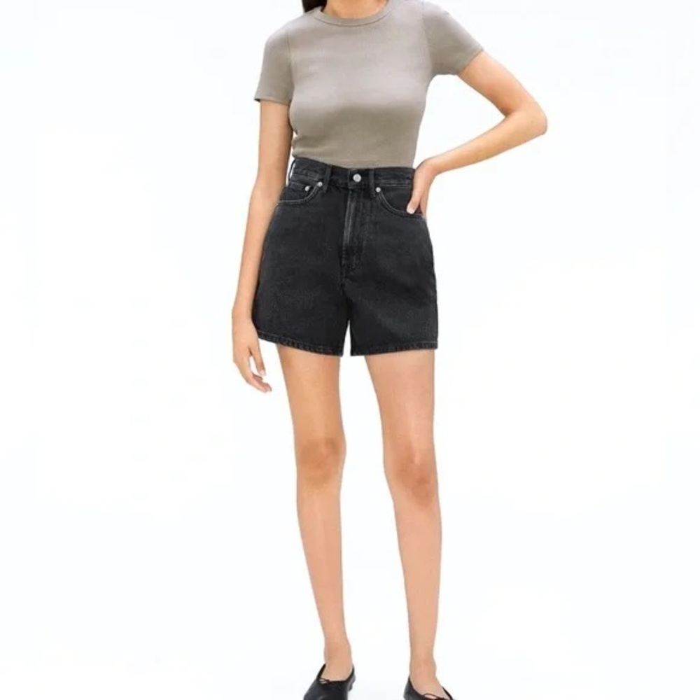 Zara High Waisted Mom Denim Shorts